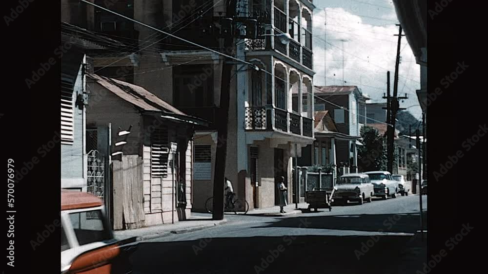 Streets of Aguadilla 1963 Cars travel the streets of Aguadilla