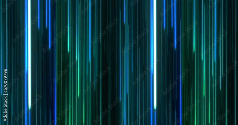Animation of green and blue neon light trails on black background Animation of green and blue neon light trails on black background