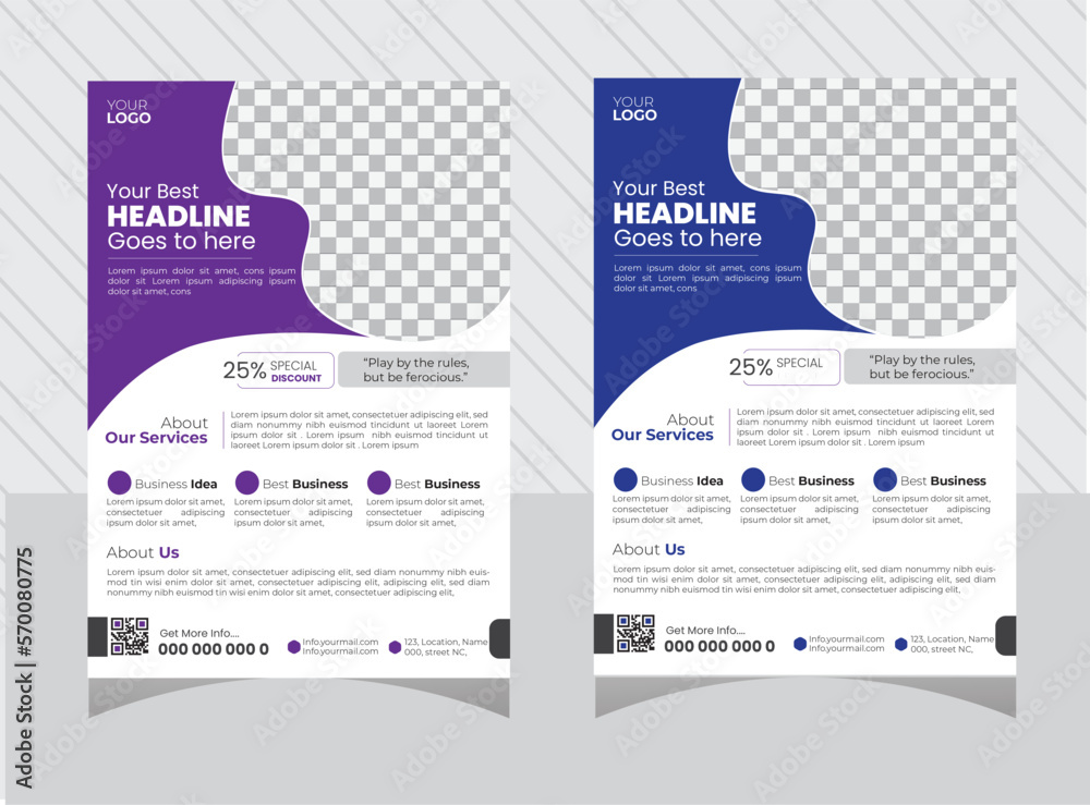 Template flyer design with 2 color Template flyer design with 2 color