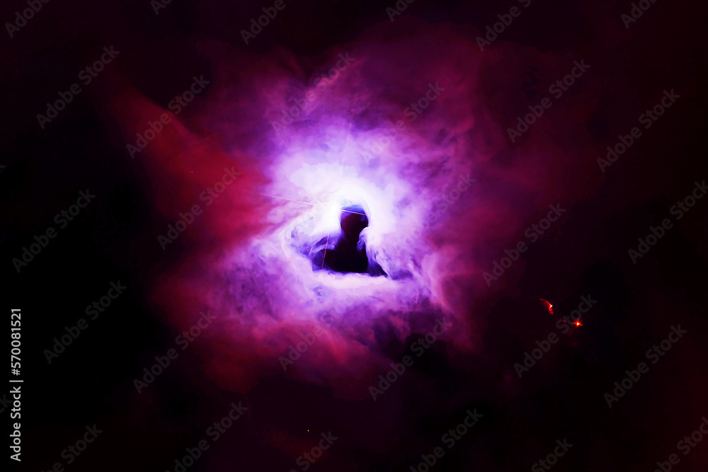 Red space nebula. Elements of this image furnished by NASA