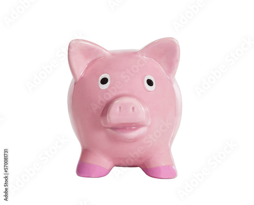Old piggy bank isolated with cut out background.