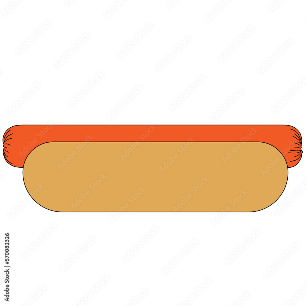 American Hot Dog, sausage in bun fast food, junk food illustration, graphic American Hot Dog, sausage in bun fast food, junk food illustration, graphic