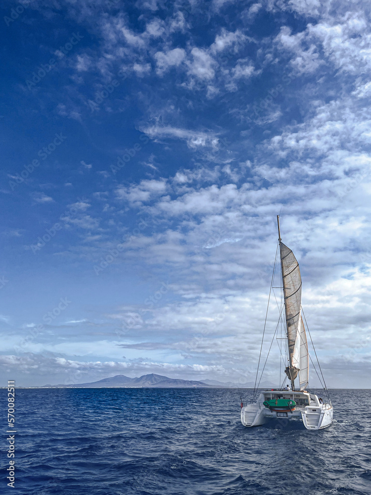 Naklejka premium sailboat on the sea