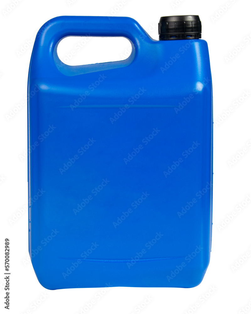Bottle blue canister can antifreeze liquid container isolated on the white background Bottle blue canister can antifreeze liquid container isolated on the white background