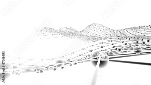 White atom structure on white background. Concept of biological science, network technology and human strategy. 3D CG. 3D high quality rendering. 3D illustration. PNG file format.