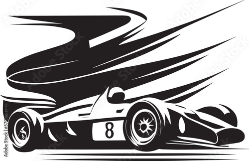 Racing Car Black Color Logo 