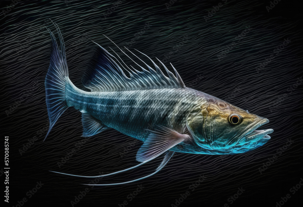 Fototapeta premium fish in the blue ocean created with Generative AI technology