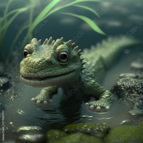Cute baby crocodile