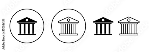 Bank icon vector for web and mobile app. Bank sign and symbol, museum, university