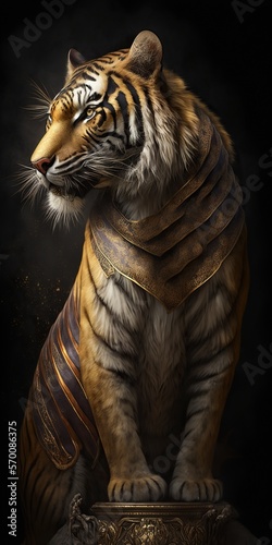 Nobility tiger  concept of Power and Majesty  created with Generative AI technology