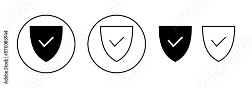 Shield check mark icon vector for web and mobile app. Protection approve sign. Insurance icon