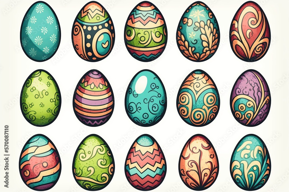easter eggs background , Generative ai