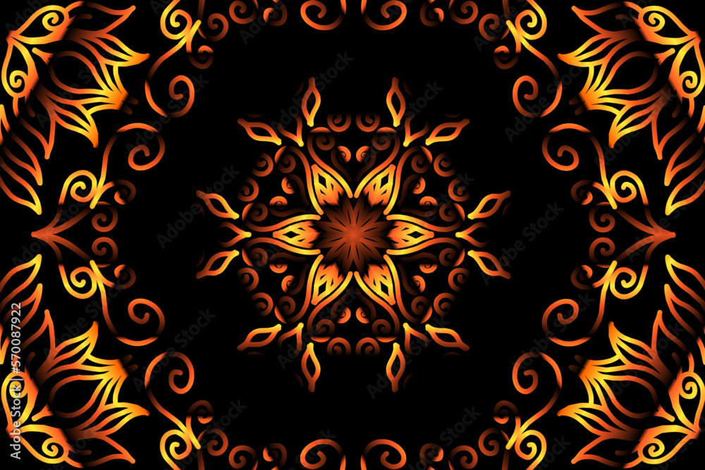 Beautiful caleidoscope symmetrical colourful gradient flowers line art of traditional abstract symbol batik dayak ornament design template elements Beautiful caleidoscope symmetrical colourful gradient flowers line art of traditional abstract symbol batik dayak ornament design template elements