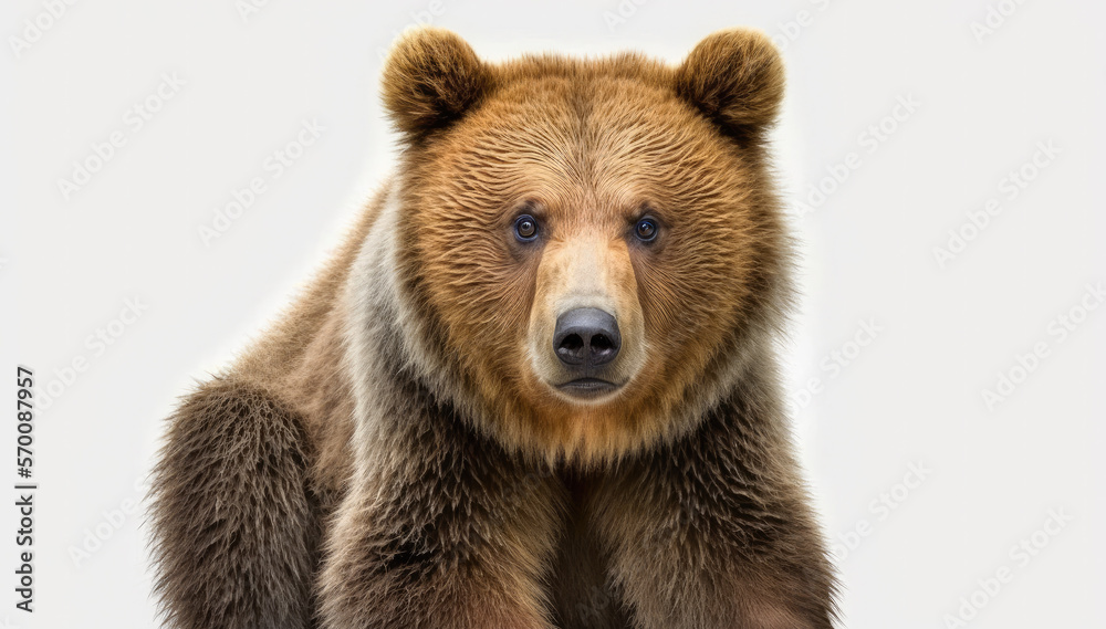 bear on studio background created with Generative AI technology