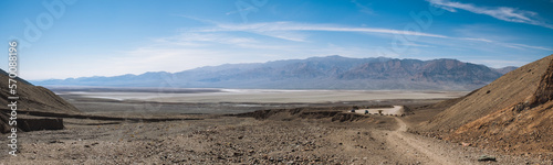 Panorama of smoke from the California fires in Death Valley