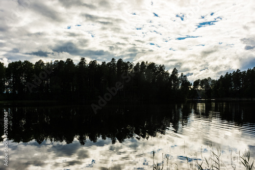 The blue lake of Punkaharju in Finland photo