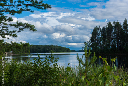 The blue lake of Punkaharju in Finland