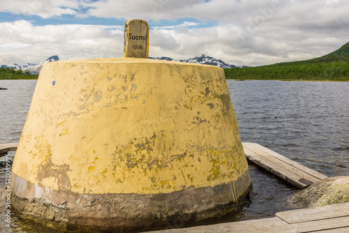 Treriksroset, the triple border between Finland, Sweden and Norway photo