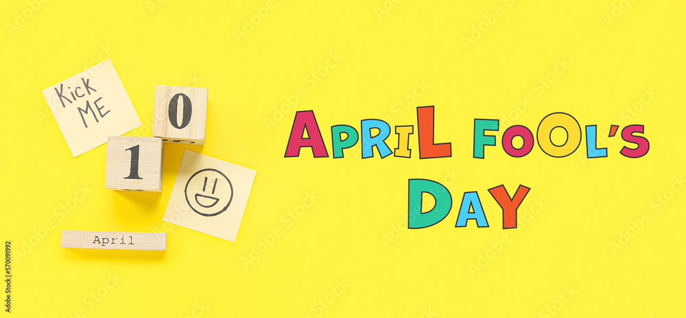 Banner for April Fools Day with calendar Banner for April Fools Day with calendar