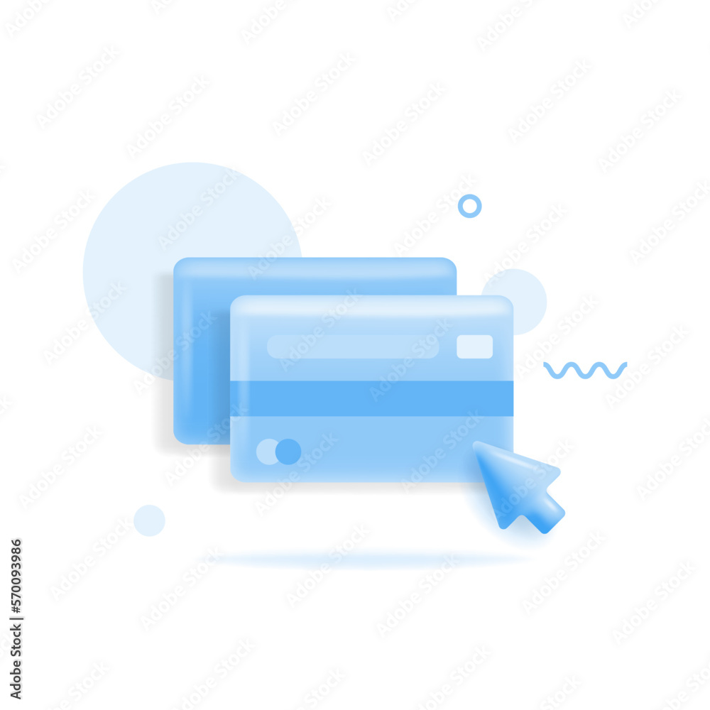 3D credit card money financial security for online shopping, online payment credit card 3d with payment protection concept. 3d render vector for business finance, online banking and online shopping 3D credit card money financial security for online shopping, online payment credit card 3d with payment protection concept. 3d render vector for business finance, online banking and online shopping