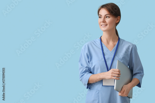 Female medical intern with ...