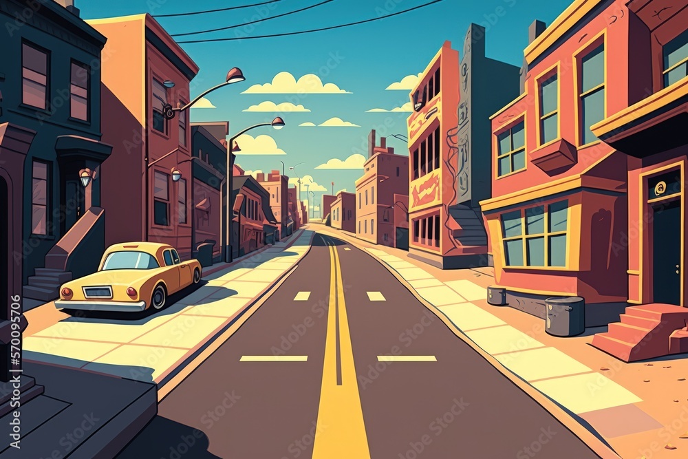 Obraz premium urban setting road. Generative AI