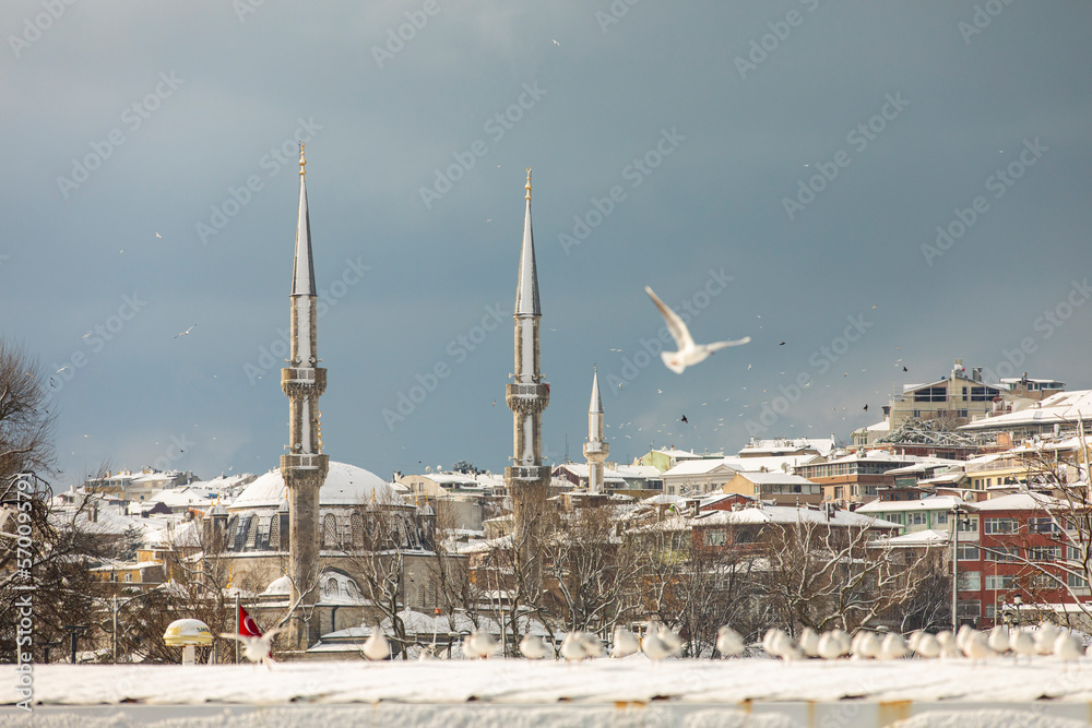 Winter Season in the Istanbul Beach, Uskudar Istanbul, Turkiye Winter Season in the Istanbul Beach, Uskudar Istanbul, Turkiye