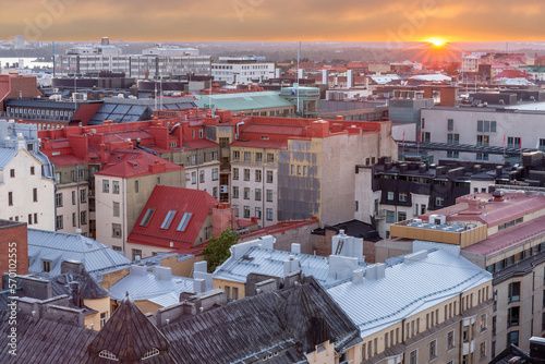 Sunset Rays over Design District in Helsinki, Finland. © Yuval Helfman
