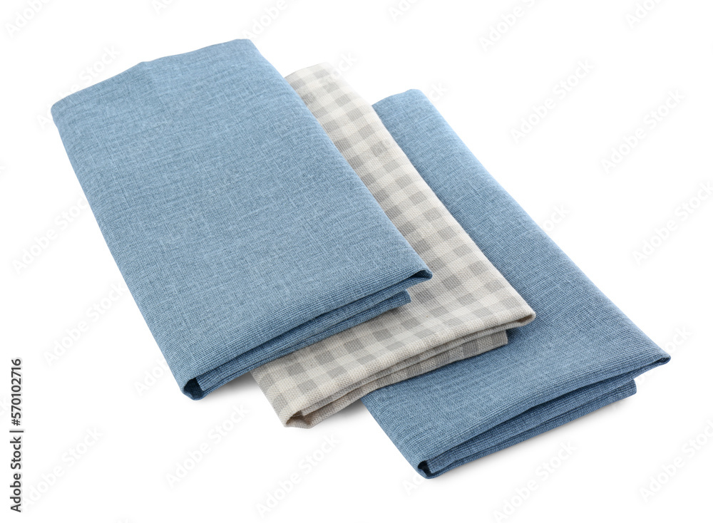 Fabric napkins for table setting isolated on white Fabric napkins for table setting isolated on white