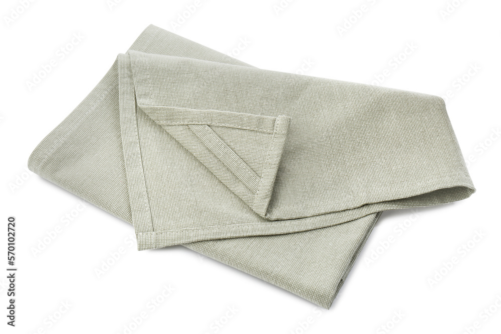 Light grey towel for kitchen isolated on white