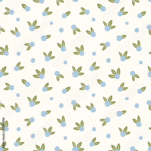 Seamless pattern with decorative doodle berries, vector illustration