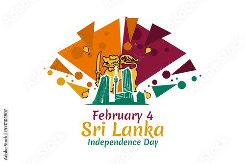 February 4, Independence day of Sri Lanka vector illustration. Suitable for greeting card, poster and banner.