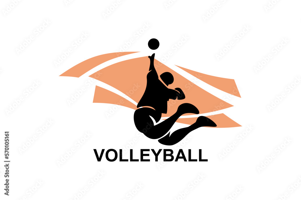 volleyball sport vector line icon. an athlete playing volleyball. sport ...
