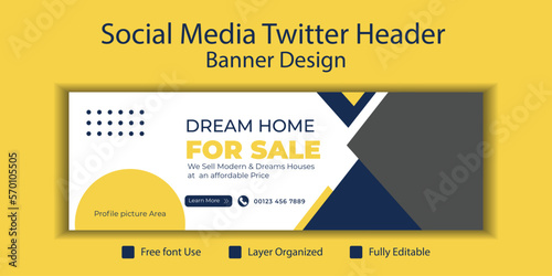 Twitter Profile Background Banner For Real estate Business photo