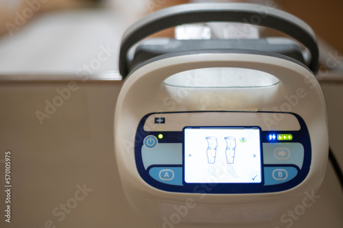 The orthopedic department with the Intermittent pneumatic compression equipment. It is a device that helps to squeeze and stimulate blood circulation.