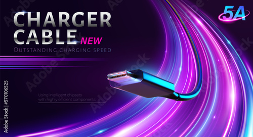3D charger cable ad banner