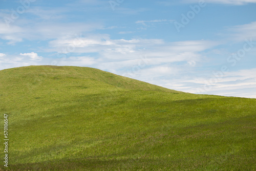 Green hills and blue sky in summer