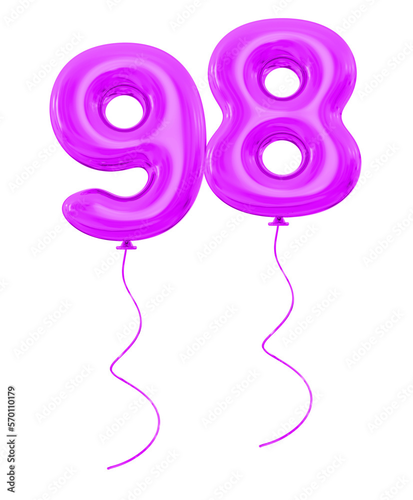 98 Purple Balloon Number