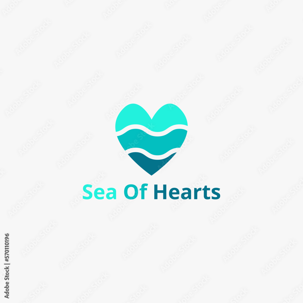 Combined heart and sea logo. Combined heart and sea logo.