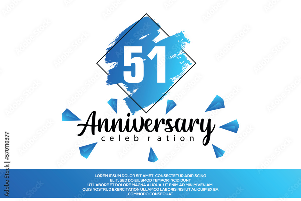 custom made wallpaper toronto digital51 year anniversary celebration vector design with blue painting on white background Template abstract