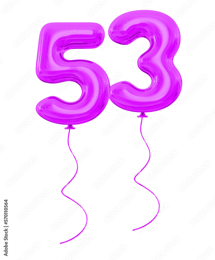 53 Purple Balloon Number