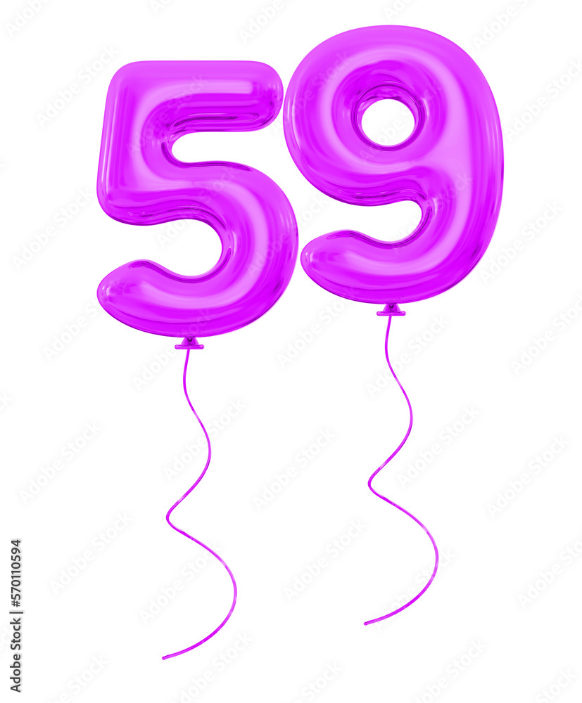 69 Purple Balloon Number