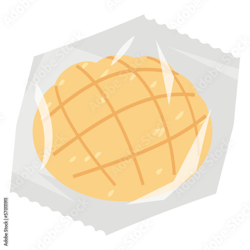袋に入った菓子パンのシンプルイラスト