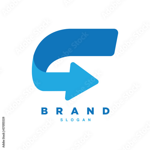 Free Download Simple blue arrow logo design vector - GFXLoad