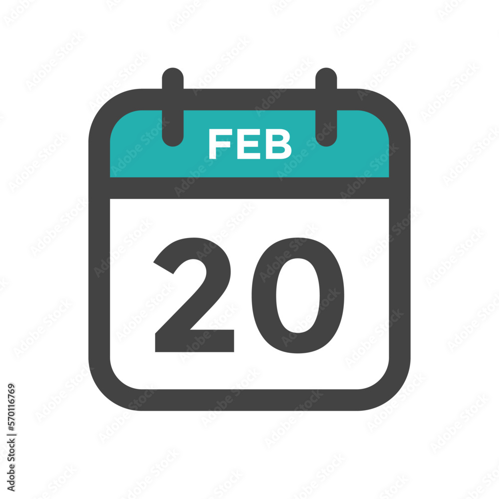 February 20 Calendar Day or Calender Date for Deadlines or Appointment February 20 Calendar Day or Calender Date for Deadlines or Appointment