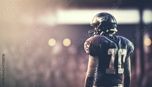 Ready to Tackle the Field: American Football Player Portrait in Action Generative AI © Annisah