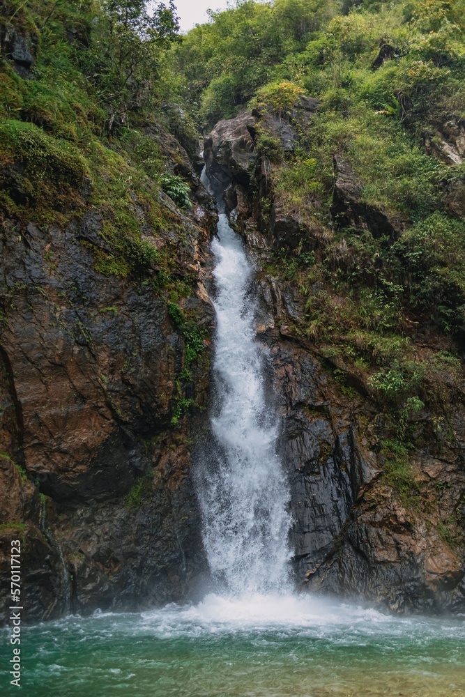 Fototapeta premium Nature water fall of tropical forrest in Asia