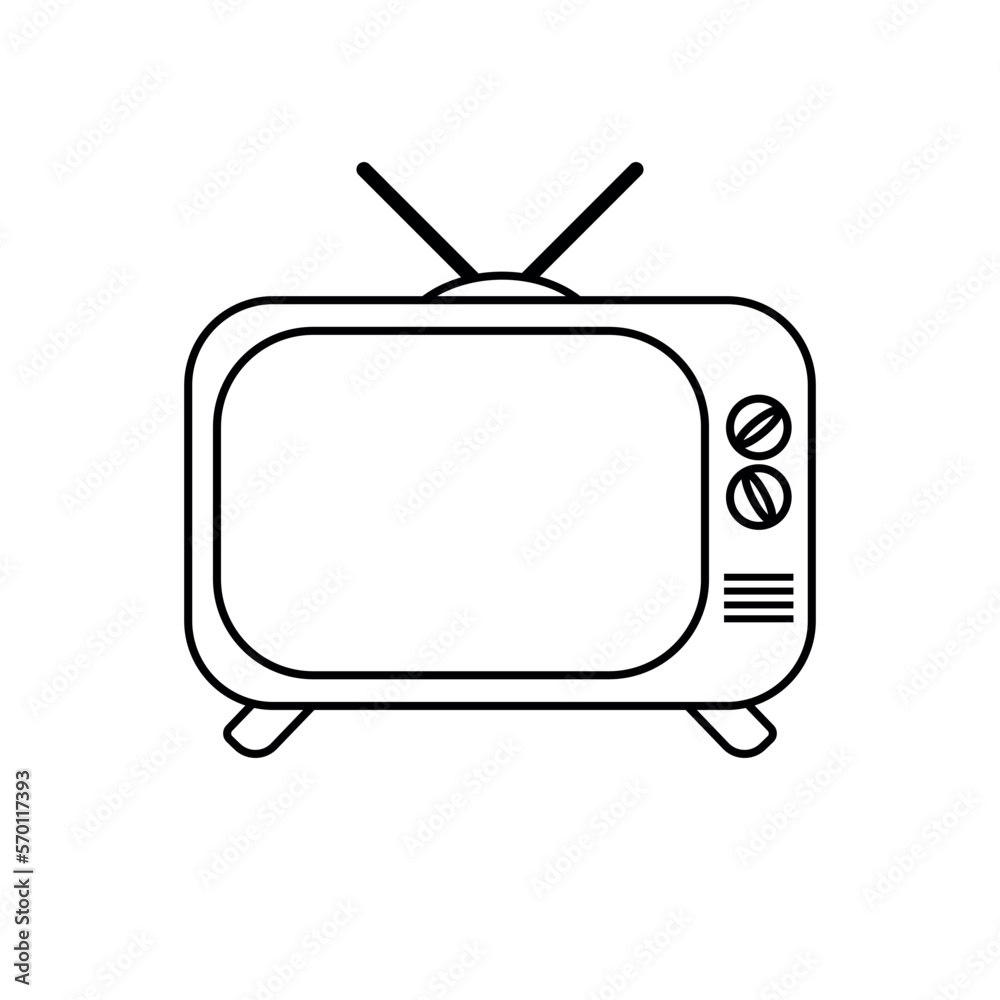 Retro TV icon. Retro TV icon.