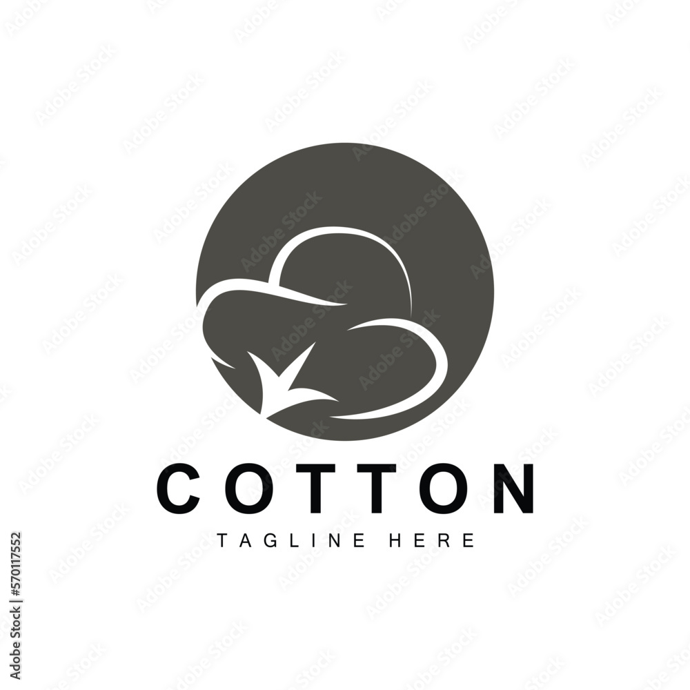Cotton Logo, Soft Cotton Flower Design Vector Natural Organic Plants Apparel Materials And Beauty Textiles Cotton Logo, Soft Cotton Flower Design Vector Natural Organic Plants Apparel Materials And Beauty Textiles