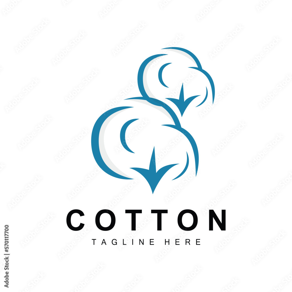Cotton Logo, Soft Cotton Flower Design Vector Natural Organic Plants Apparel Materials And Beauty Textiles Cotton Logo, Soft Cotton Flower Design Vector Natural Organic Plants Apparel Materials And Beauty Textiles